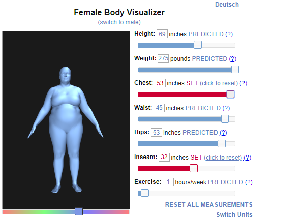 女性身体可视化修身工具